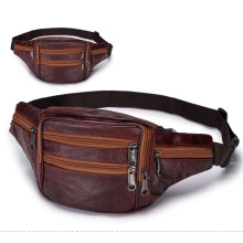 Waist Chest Bag Custom Men Leather Vintage Fanny Pack Genuine Leather Waist Bag